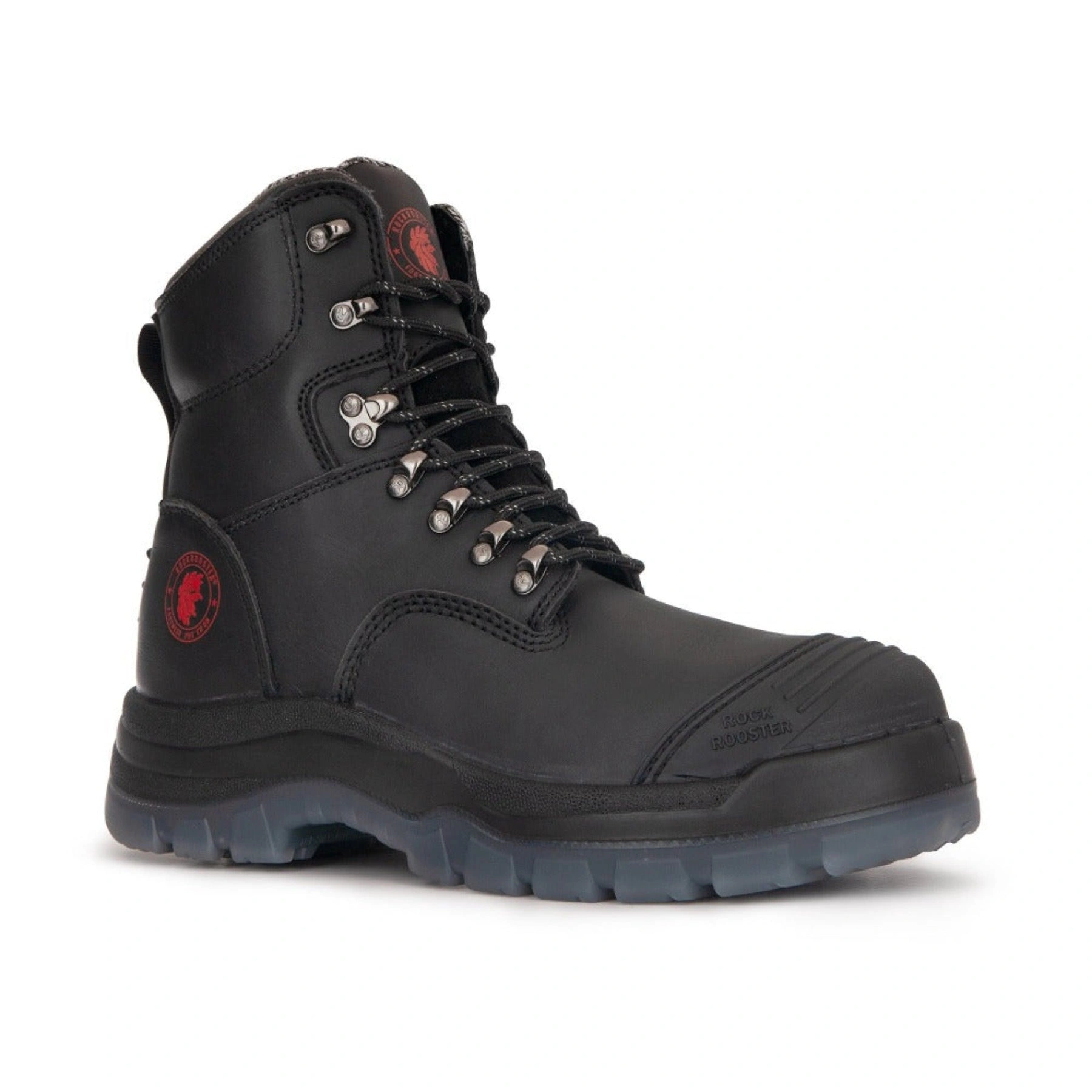 Rockrooster AK245Z: Rugged Black Steel-Toe Leather Work Boots – Built to Last.