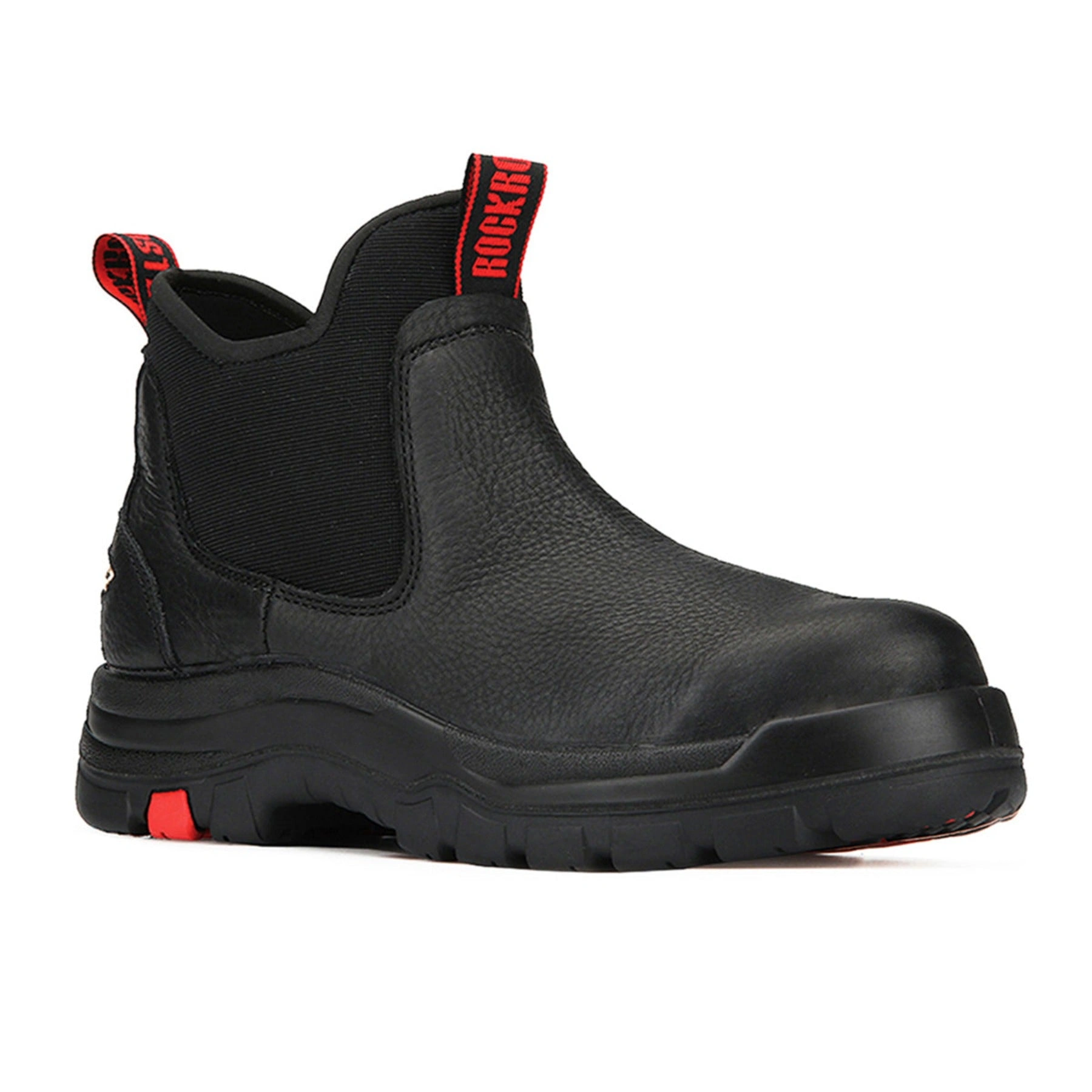 ROCKROOSTER Bakken: Built Tough, Black Leather, Waterproof Steel Toe Work Boots.