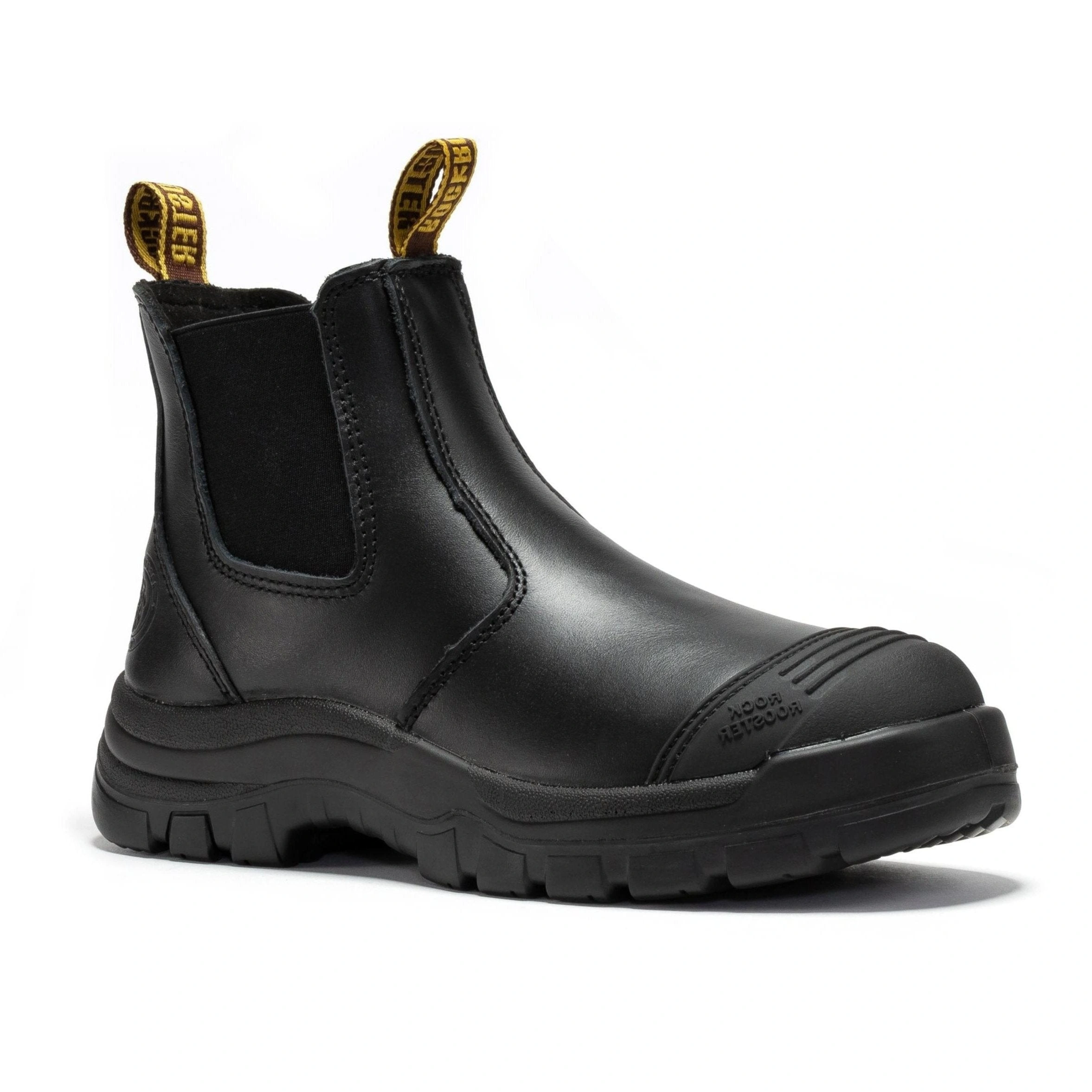 ROCKROOSTER Bakken Boots: Black Leather Tough Guys' Pull-Ons. Conquer Anything.